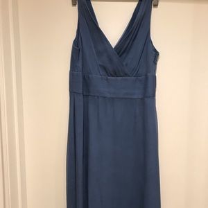 J. Crew blue tea length dress.